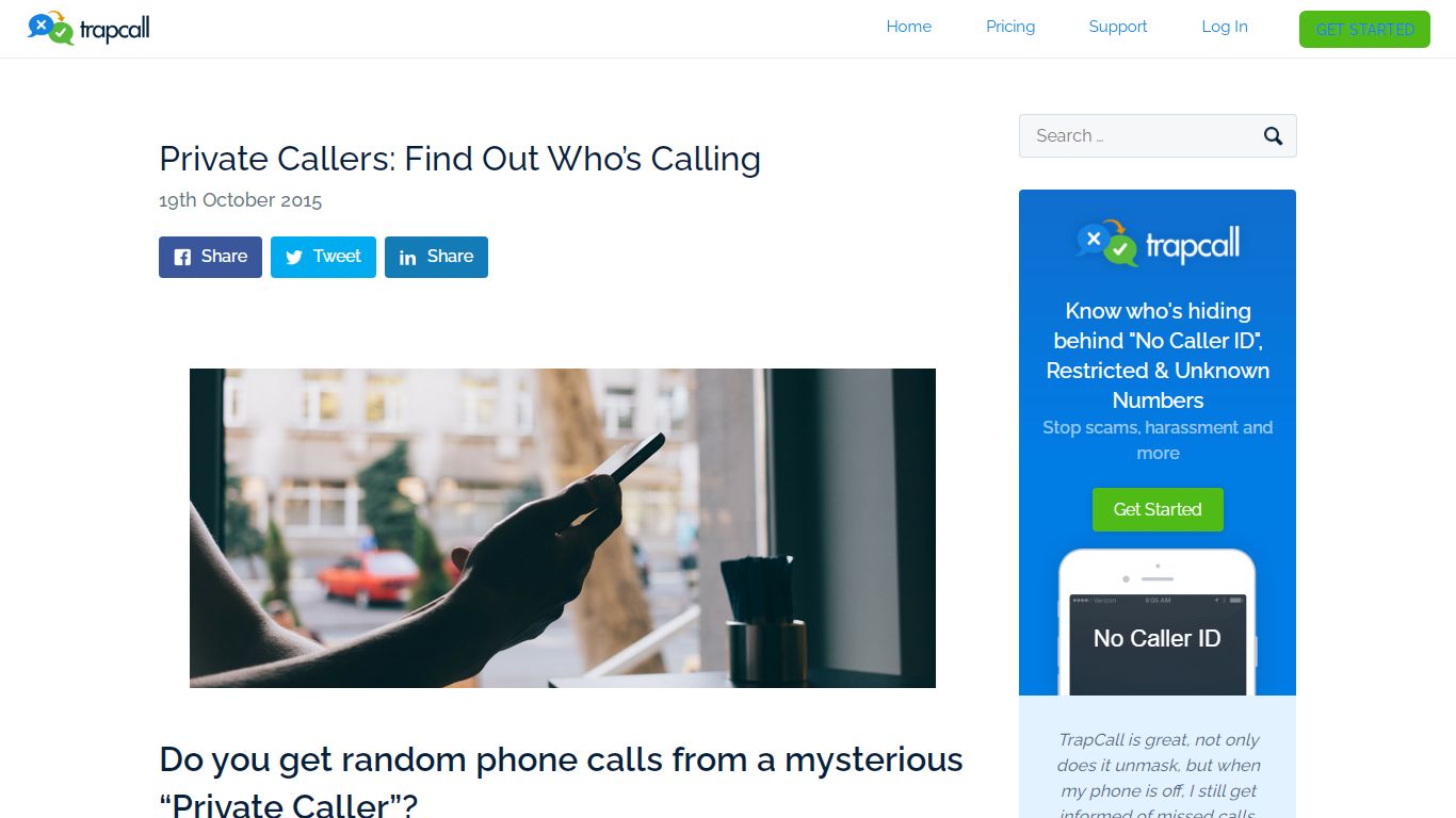 Private Callers: Find Out Who’s Calling - Trapcall